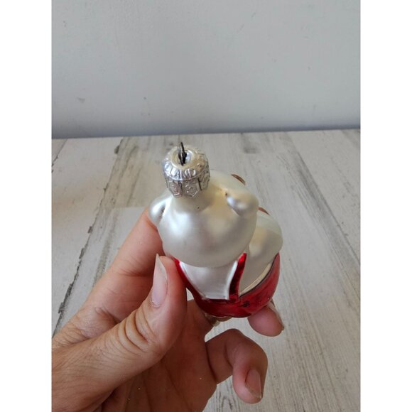 Vintage Poland bear Daisy glass ornament overalls Xmas tree - Picture 6 of 7